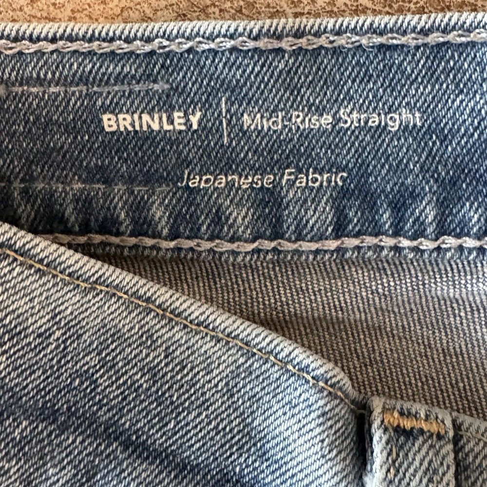 AG Brinley Mid Rise Straight Jeans 24 Japanese Fabric Raw Hem Denim - Picture 6 of 13